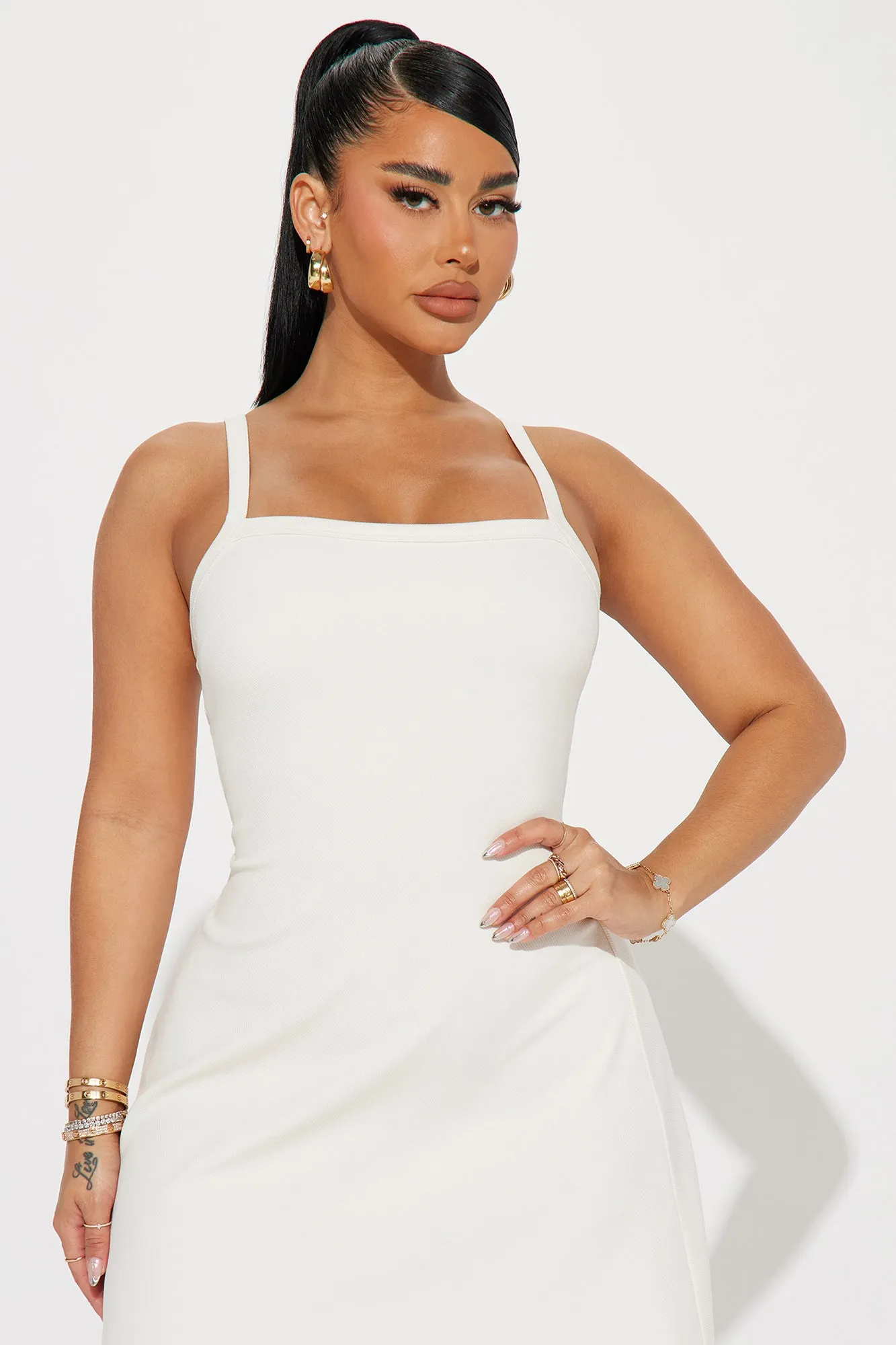 Adeline Skater Mini Dress - Cream