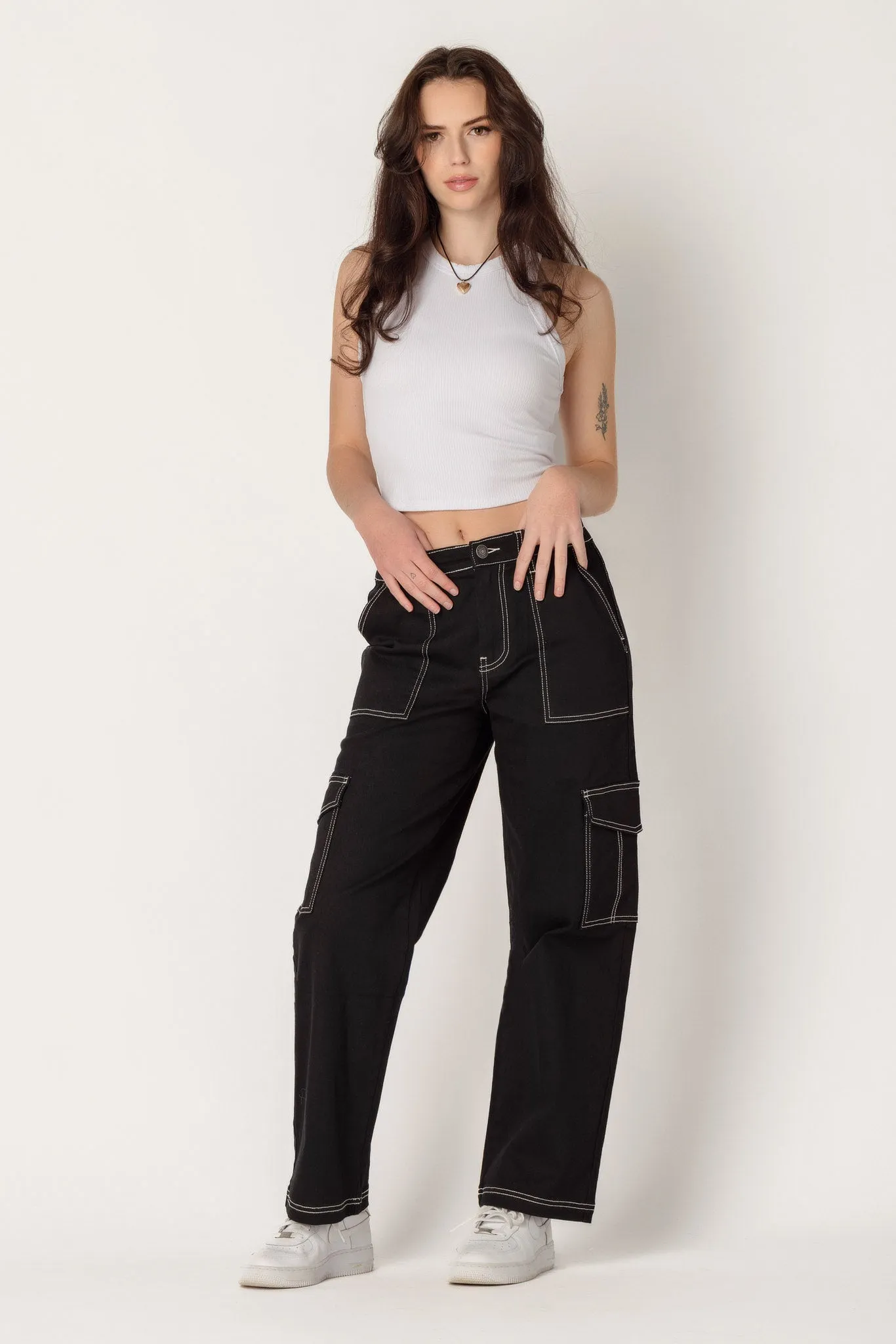 Almost Famous Black Skater Jean with Contrast Stitching