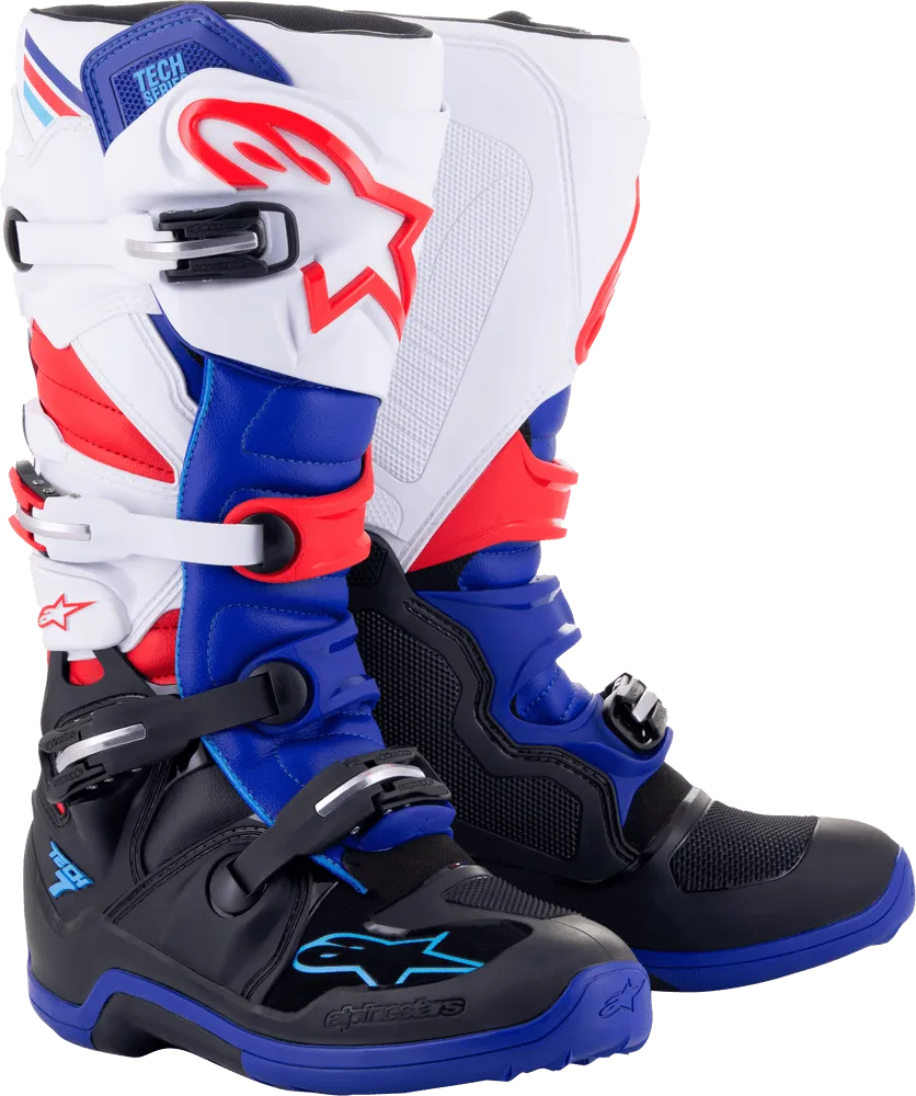 Alpinestars Tech 7 Boots - Black/Dark Blue/Red/White - CLOSEOUT