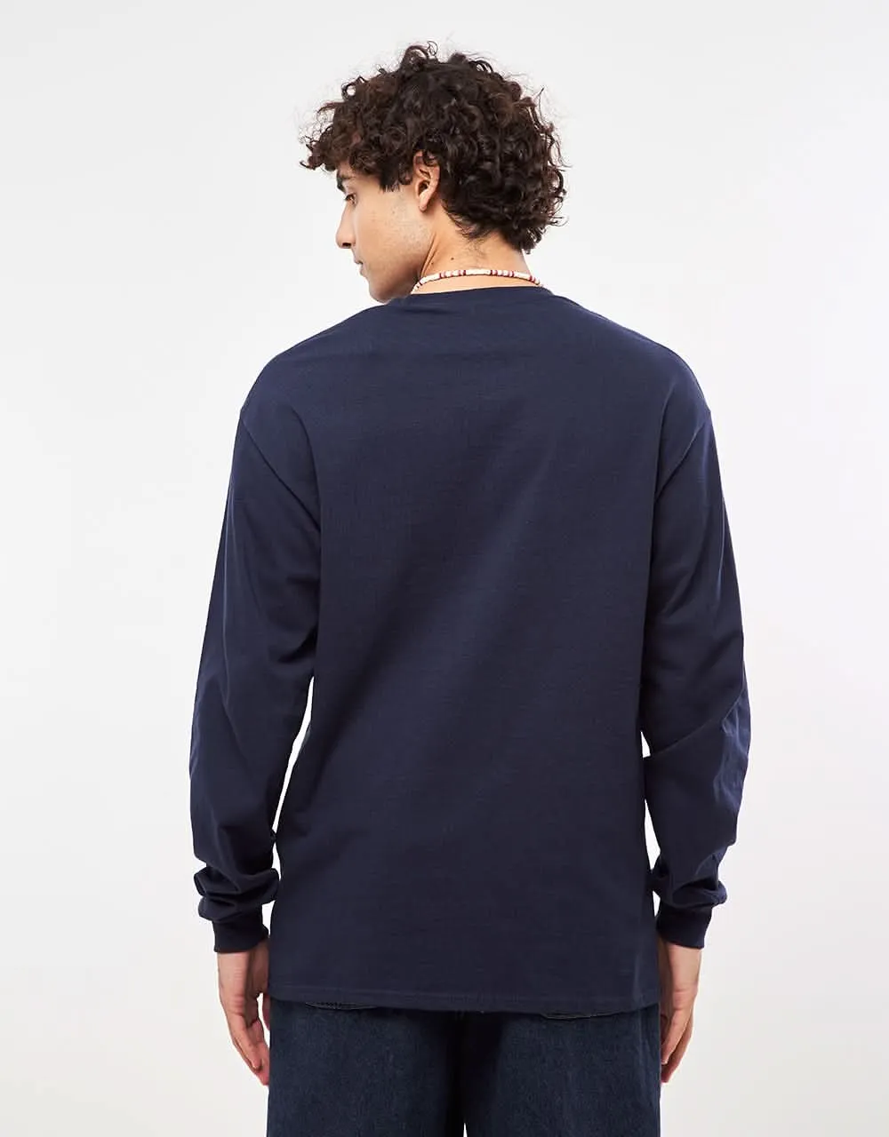 Blast Skates Smoking Reaper L/S T-Shirt - Navy