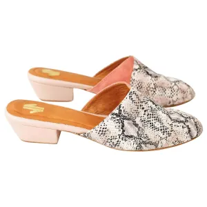 Bossa Flat Mules  Piton Nude-Snake Print