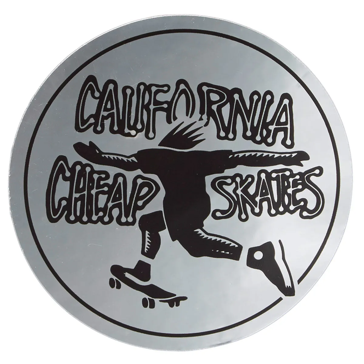 CCS Cheap Skates Sticker - Chrome/Black