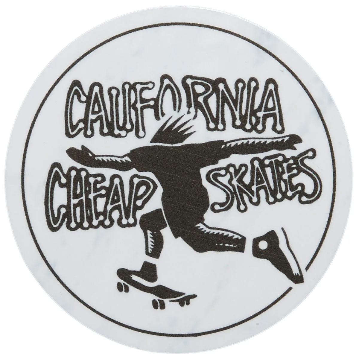 CCS Cheap Skates Sticker - White Marble/Black