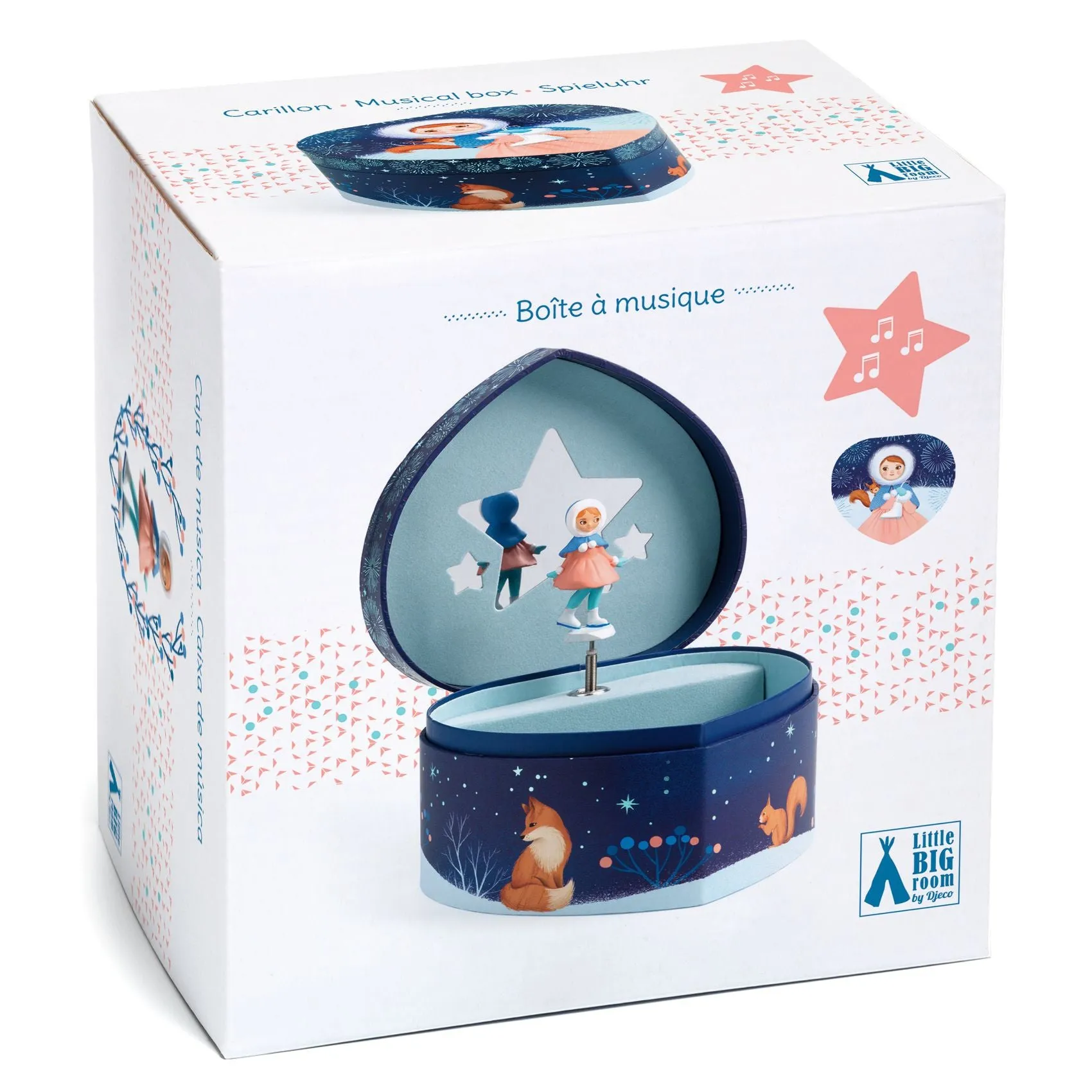 Djeco Wooden Musical Jewellery Box – Ice Skater
