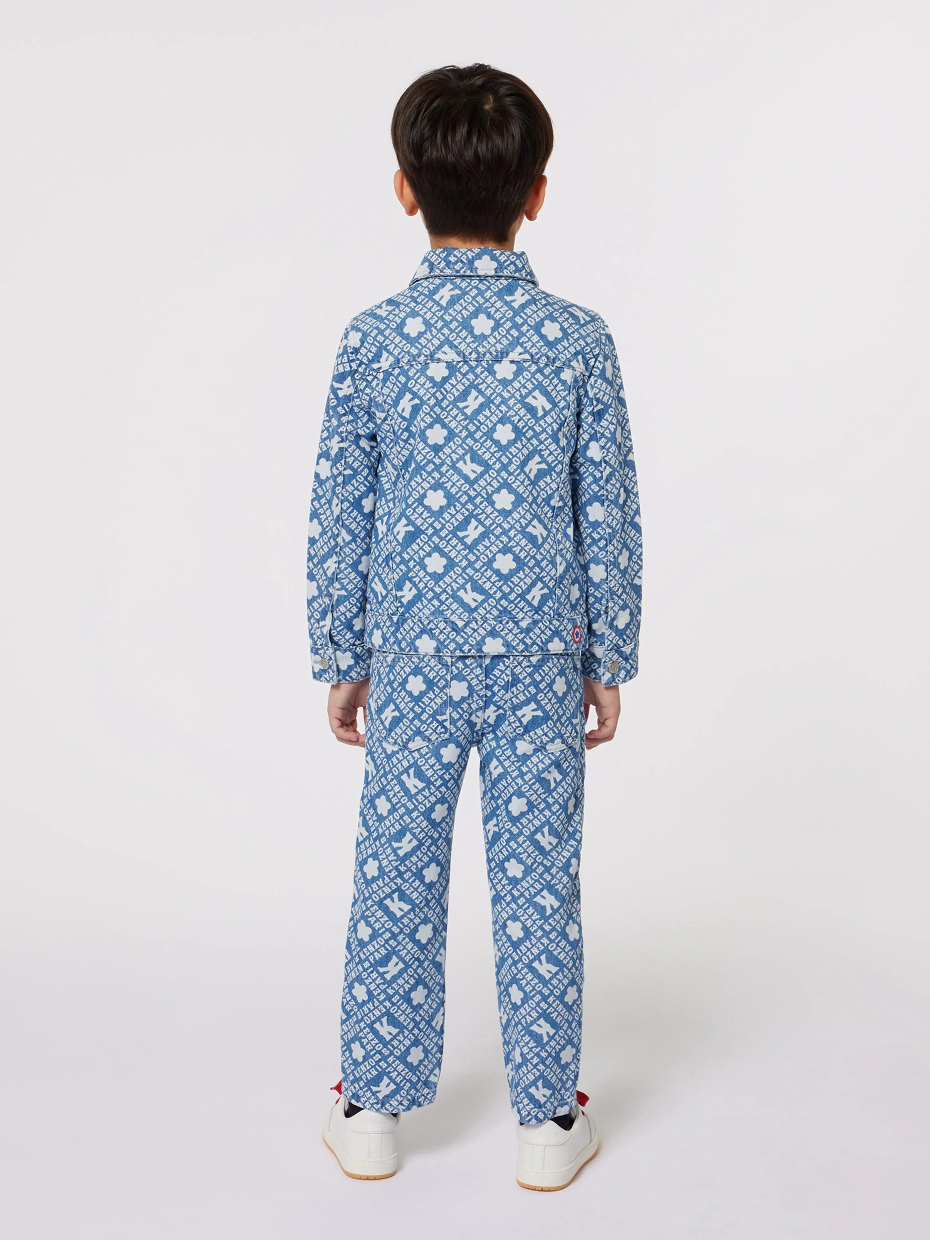KENZO Kids Logo Print Jeans in Blue