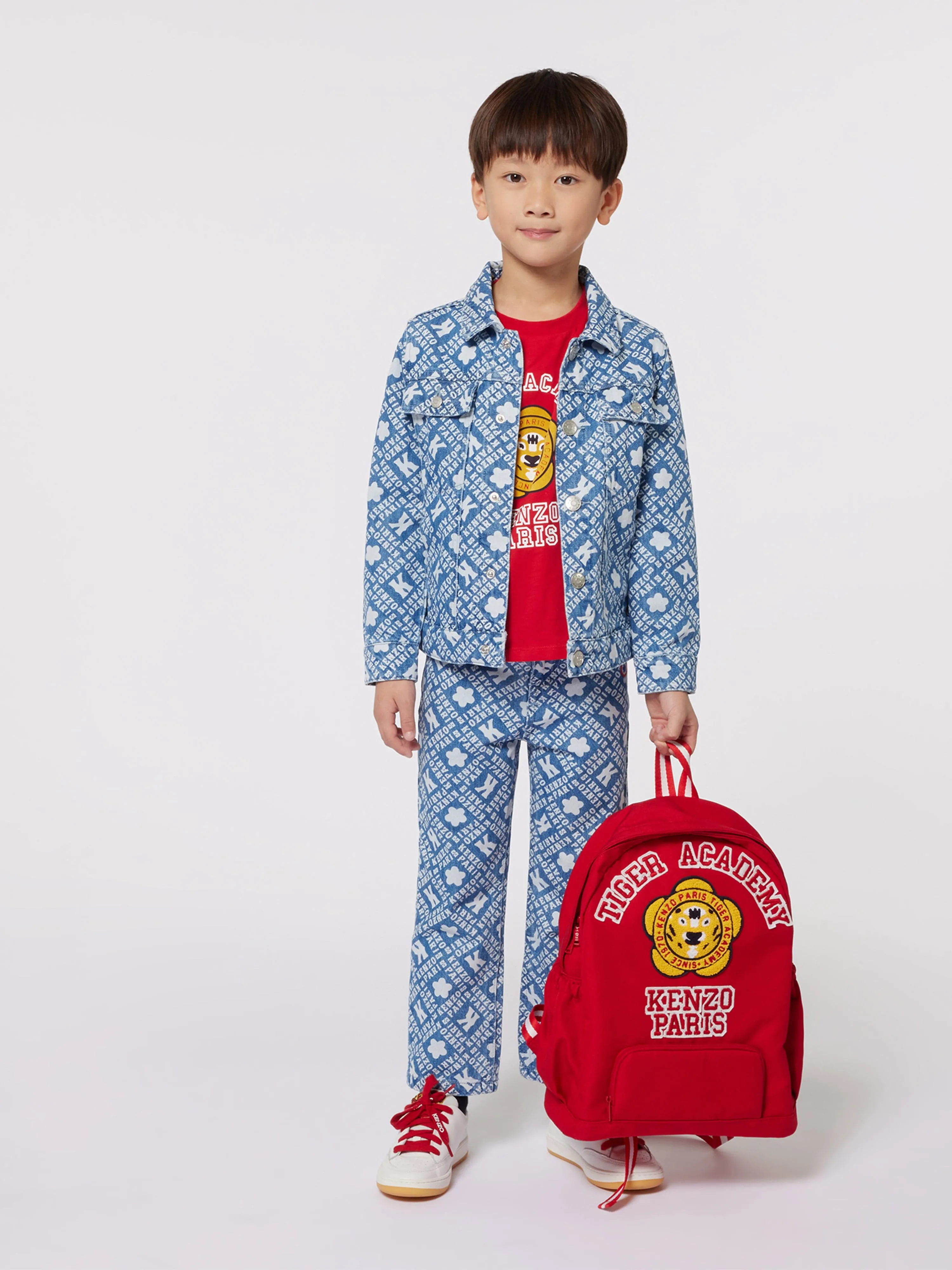 KENZO Kids Logo Print Jeans in Blue