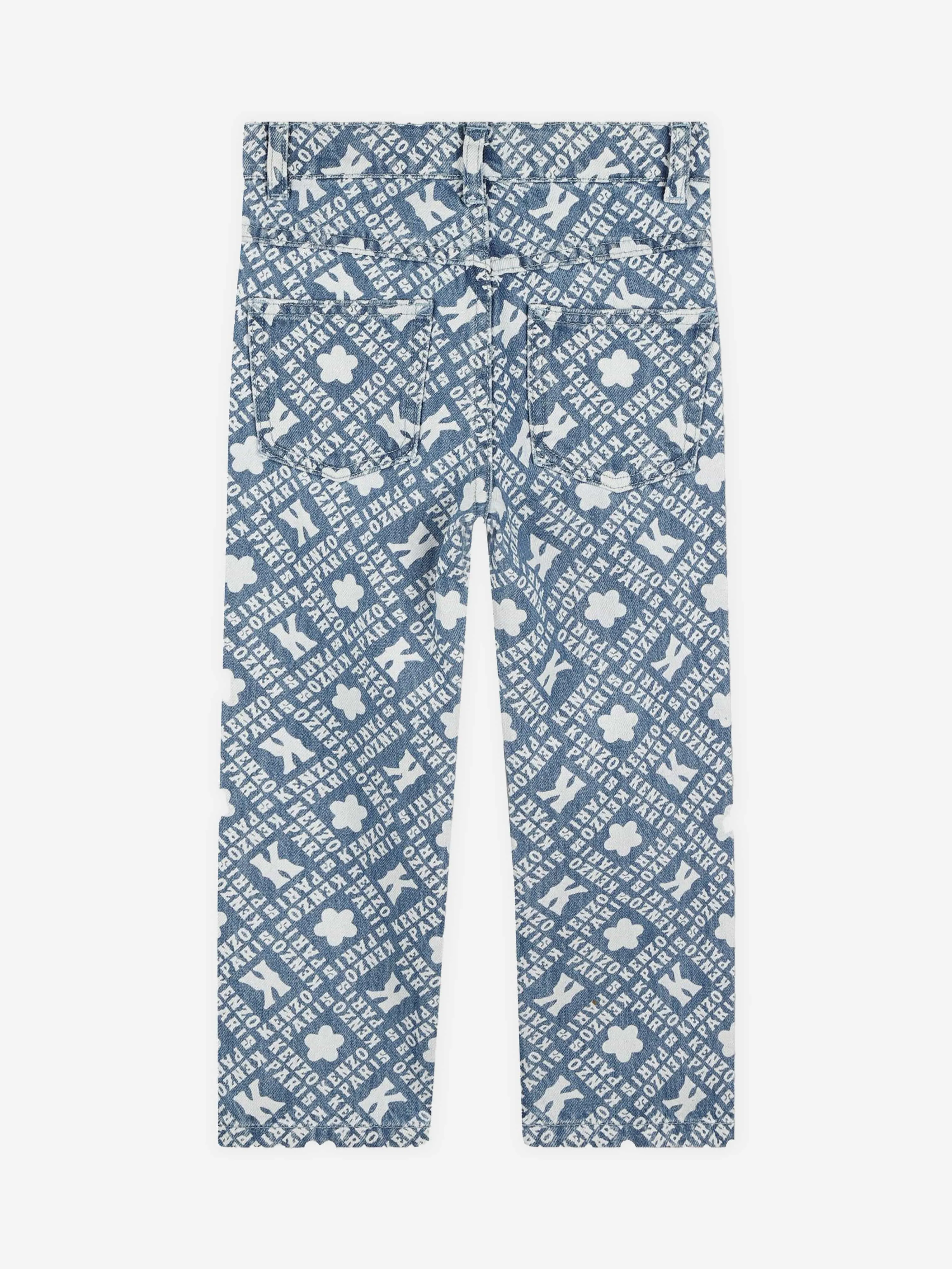KENZO Kids Logo Print Jeans in Blue