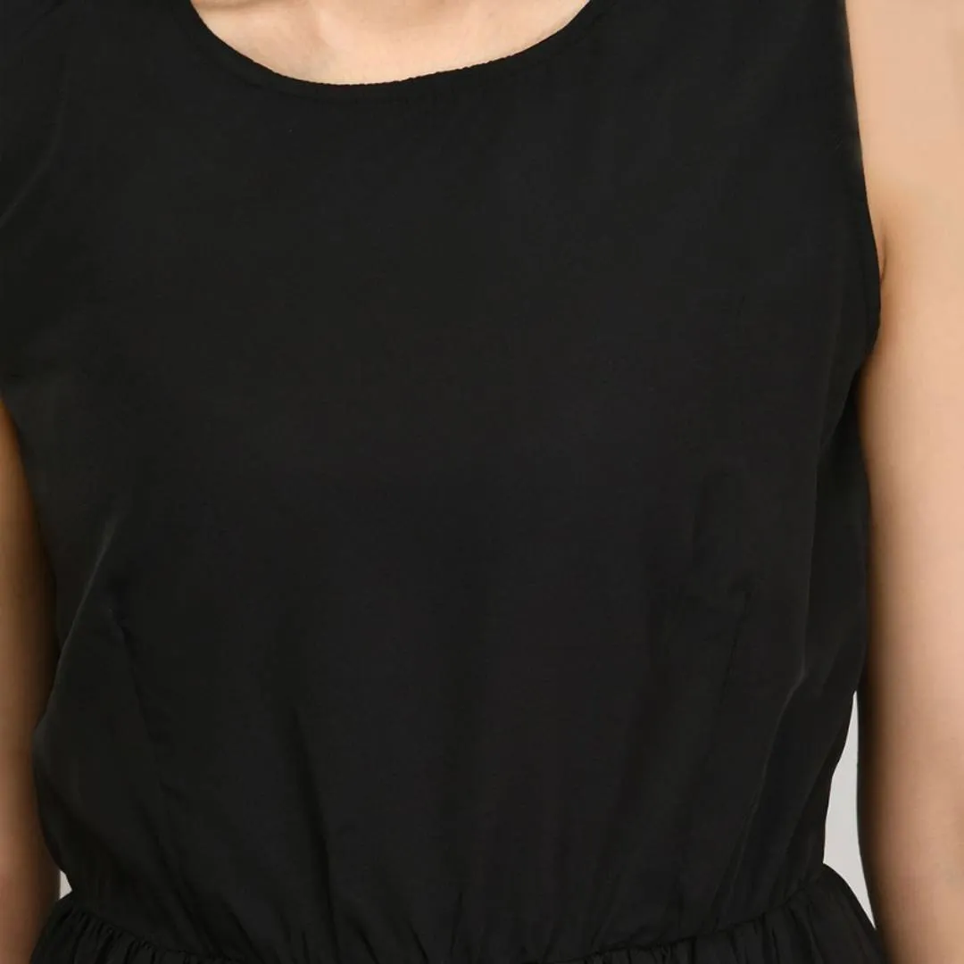 Latest Designer Crepe Black Skater Dress