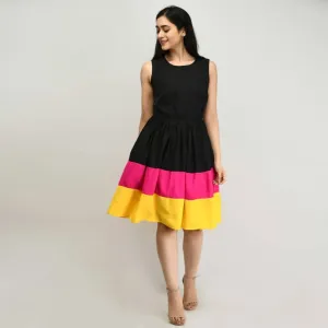 Latest Designer Crepe Black Skater Dress