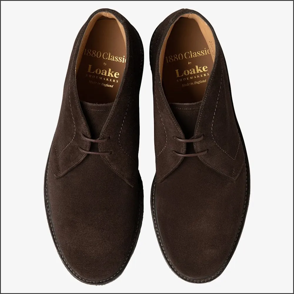 Loake Livingstone Dark Chocolate Suede Size 9.5 Only/