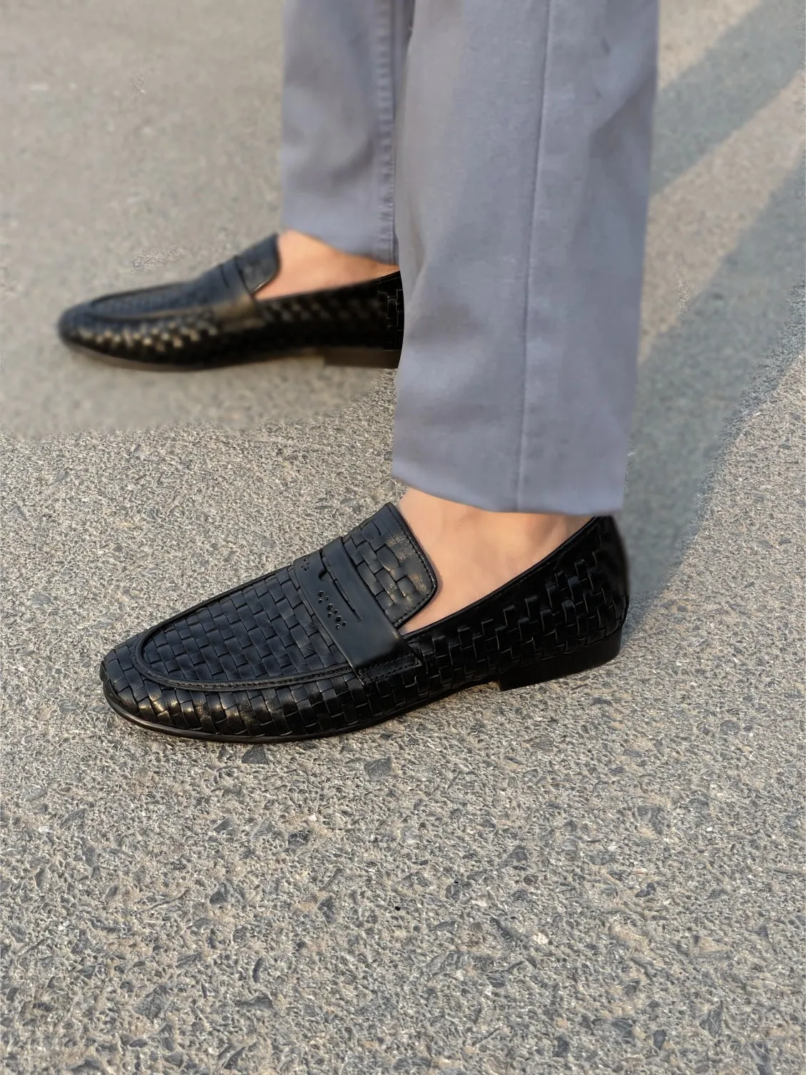 LS Pure Leather Handmade knitted Formal Shoes LS-818