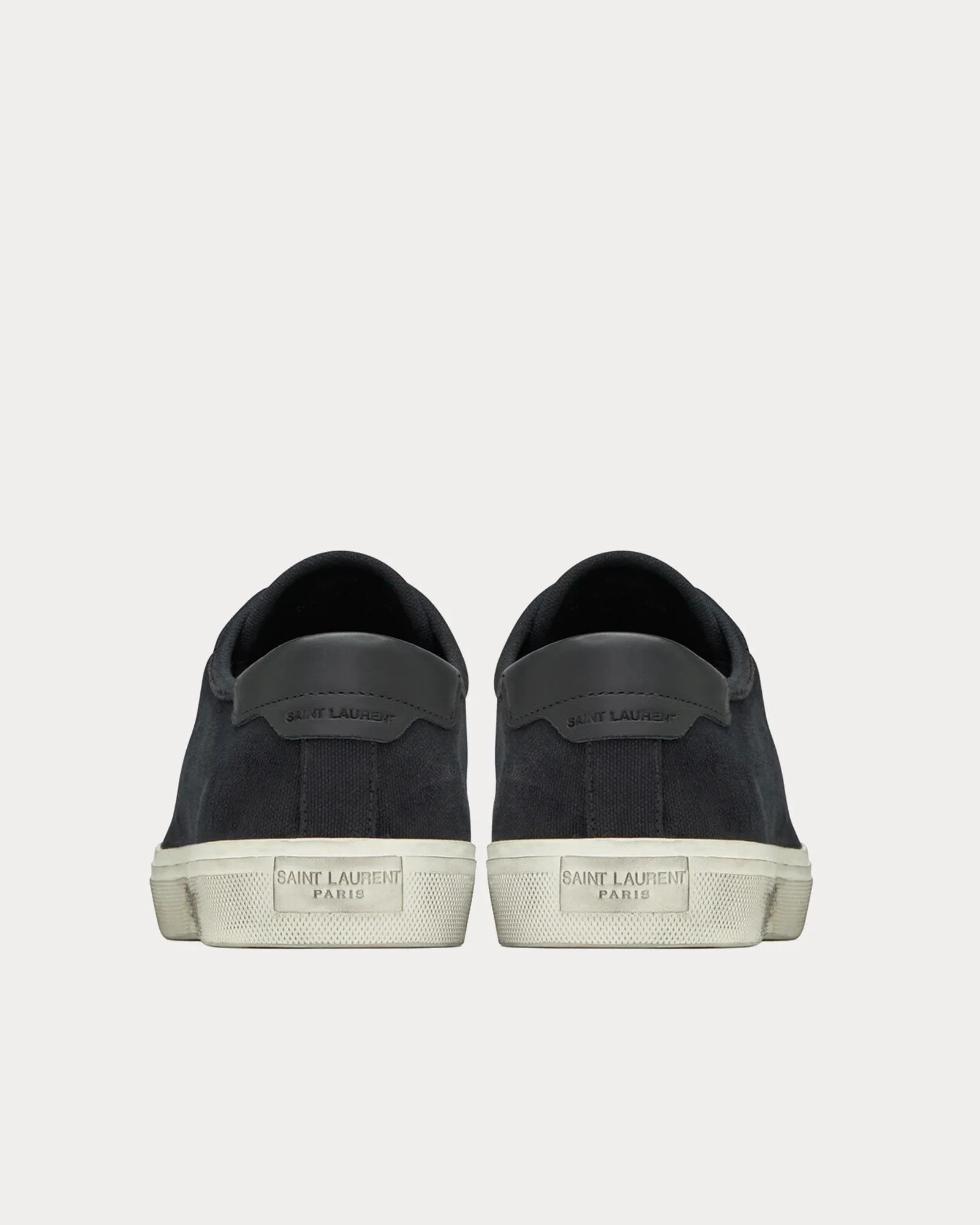 Malibu Canvas & Smooth Leather Black Low Top Sneakers
