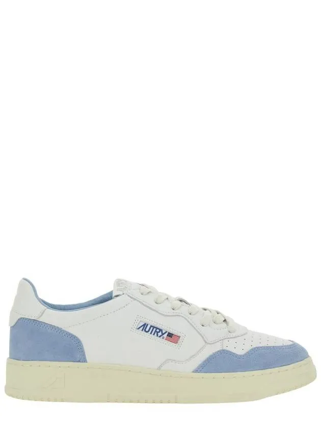 'Medalist Low' White Low Top Sneakers With Side Logo Detail In Leather And Suede Man