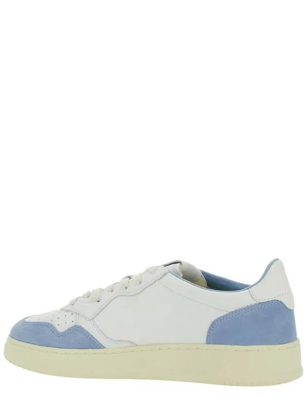 'Medalist Low' White Low Top Sneakers With Side Logo Detail In Leather And Suede Man