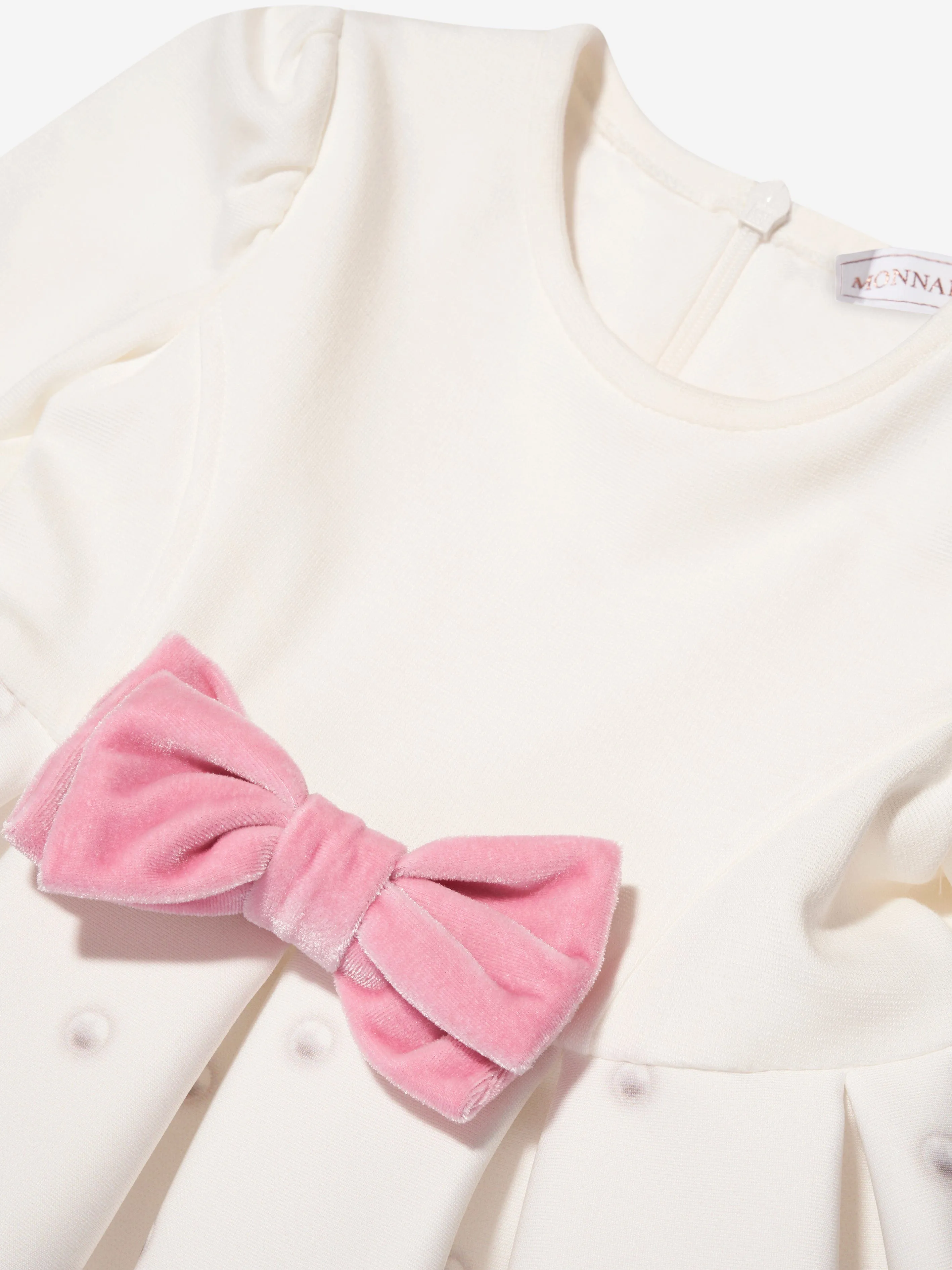 Monnalisa Baby Girls Long Sleeve Skater Dress in Pink