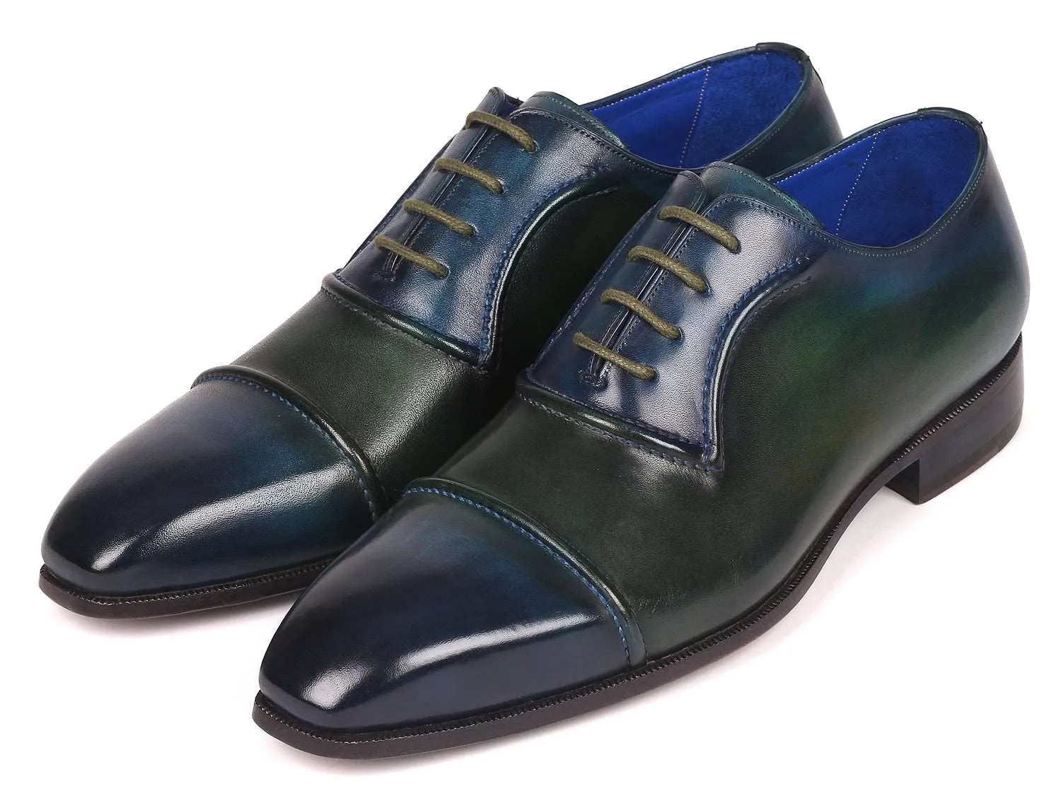 Paul Parkman Handmade Blue & Green Oxfords