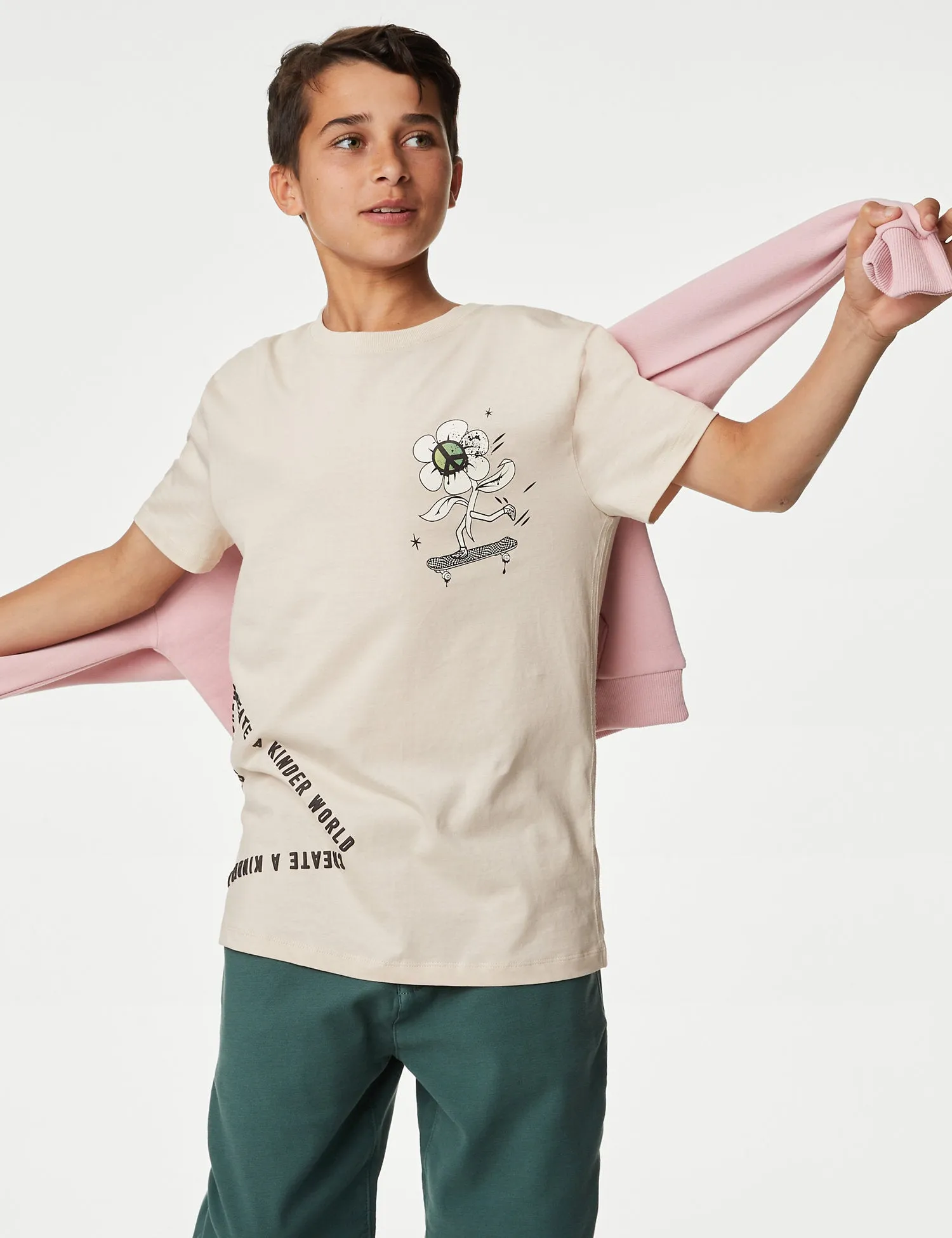 Pure Cotton Skater Print T-Shirt
