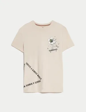 Pure Cotton Skater Print T-Shirt