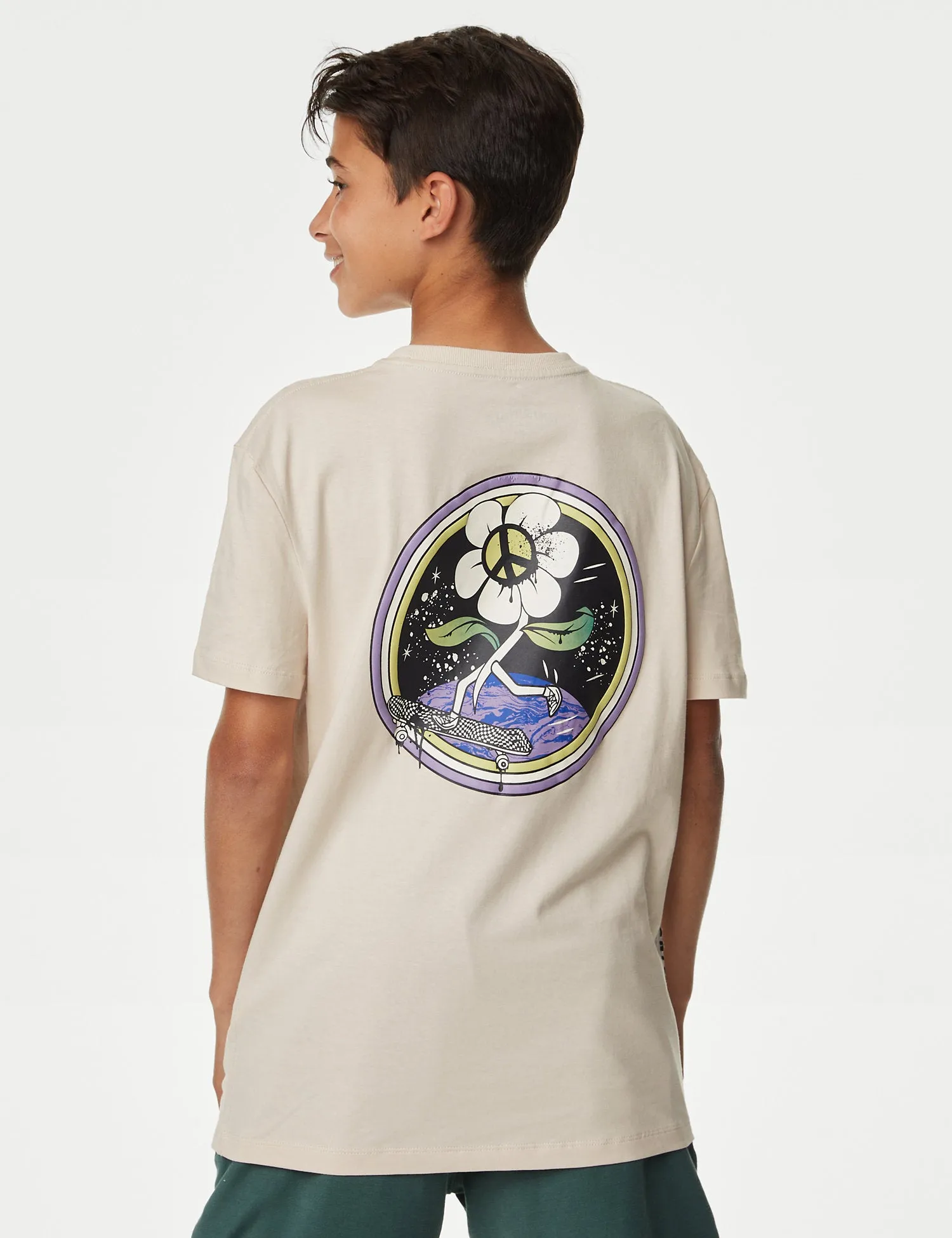 Pure Cotton Skater Print T-Shirt