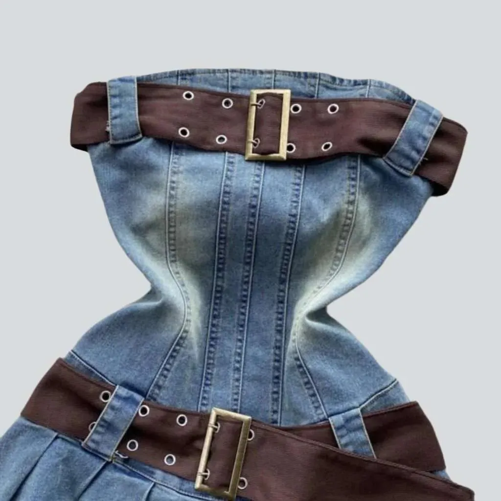 Retro vogue jeans dress