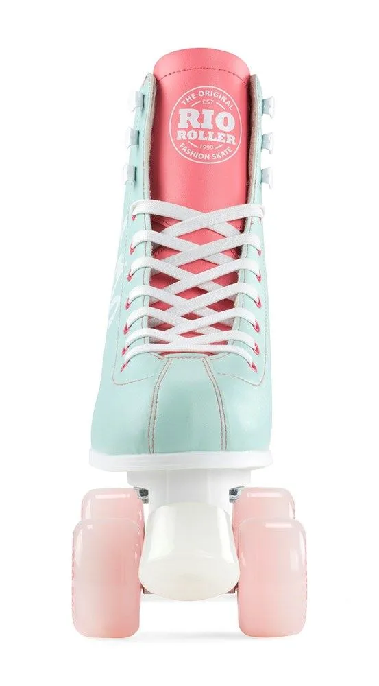 Rio Roller Script Quad Skates - Teal / Coral