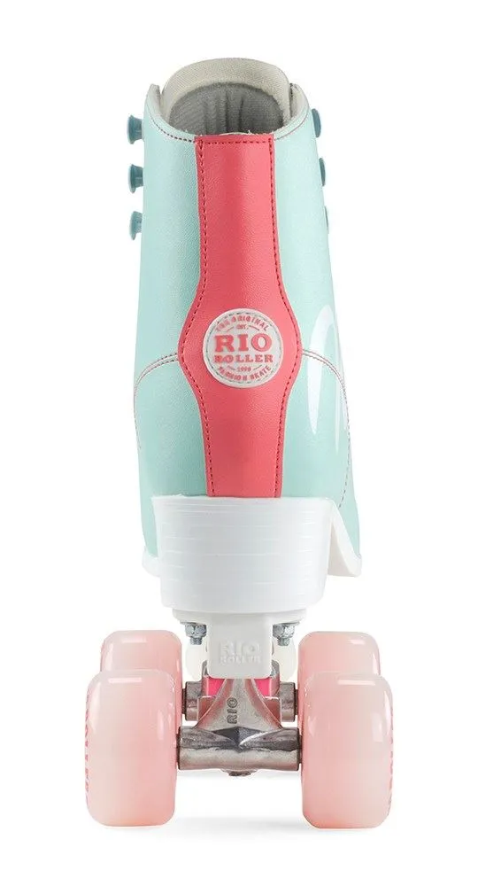 Rio Roller Script Quad Skates - Teal / Coral