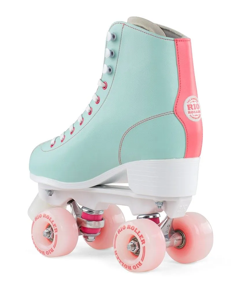 Rio Roller Script Quad Skates - Teal / Coral
