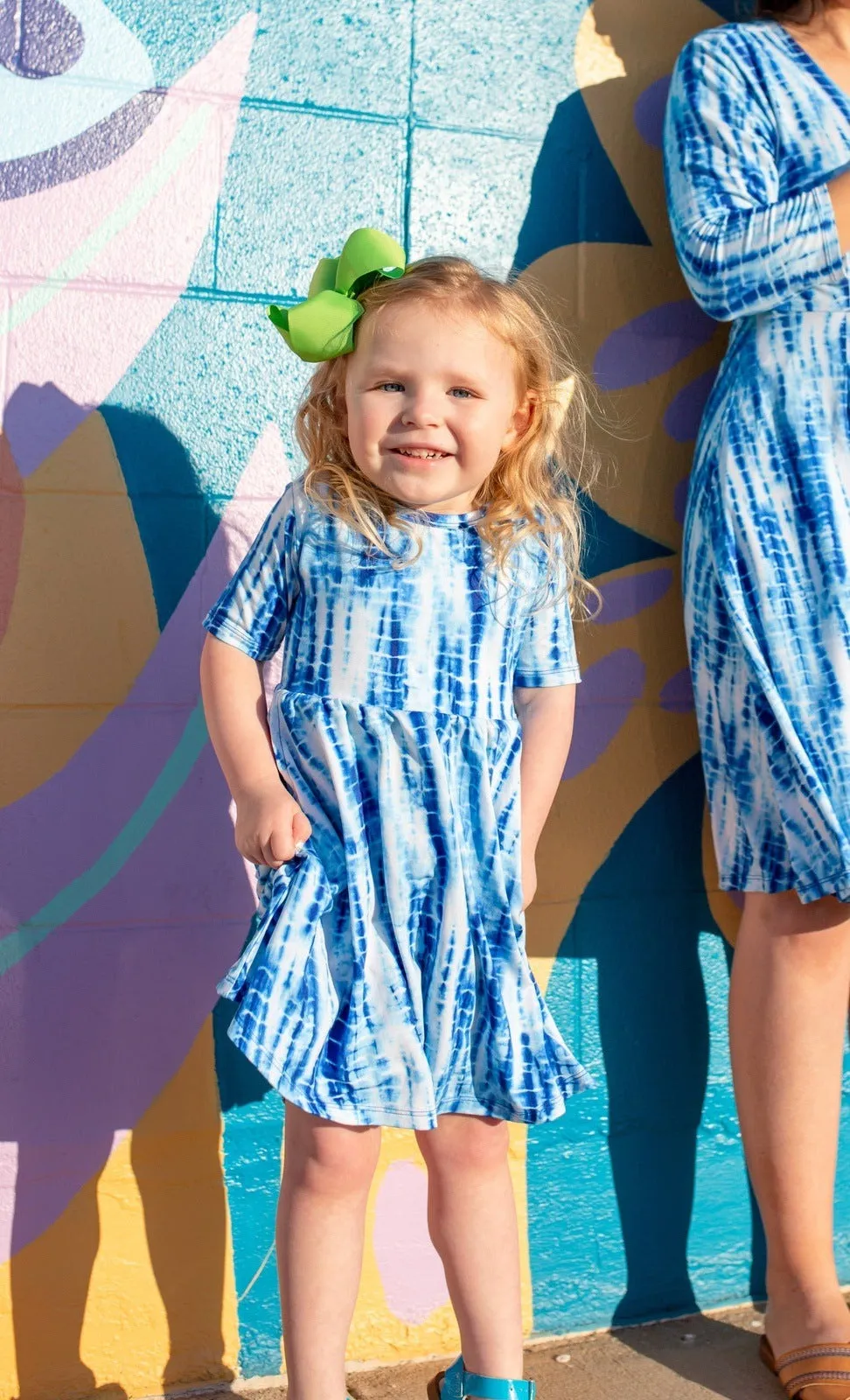 Shibori Short Sleeve Skater Dress