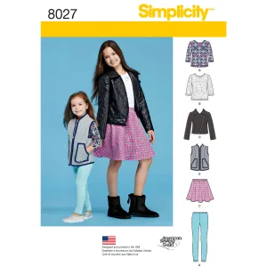 Simplicity Pattern 8027 Child's and Girls' Sportswear Pattern