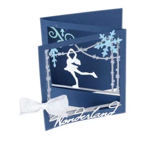 Sizzix Thinlits Dies By Lindsey Serata Ice Skater Tri-Fold Card*
