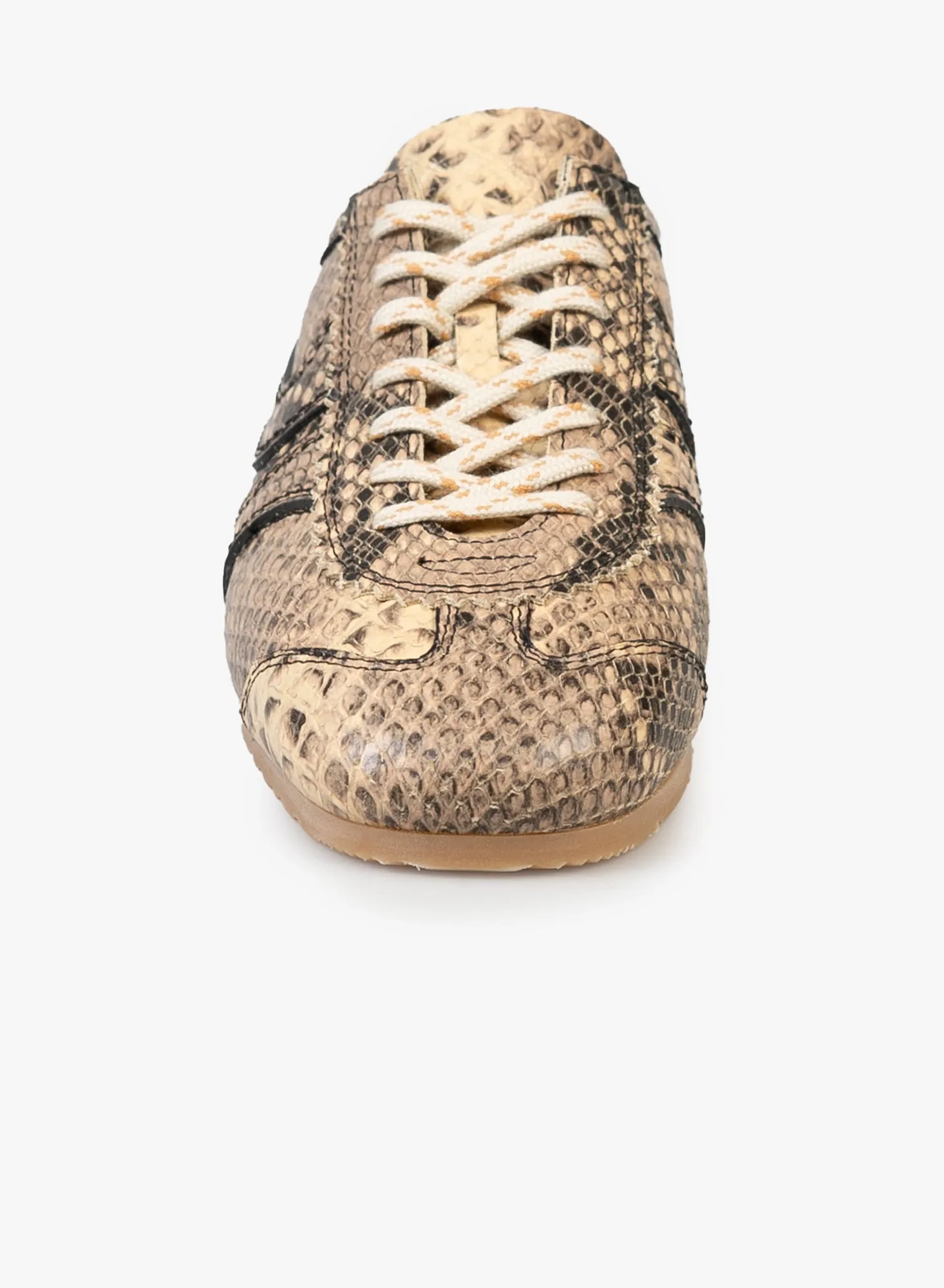 Snake print leather sneakers