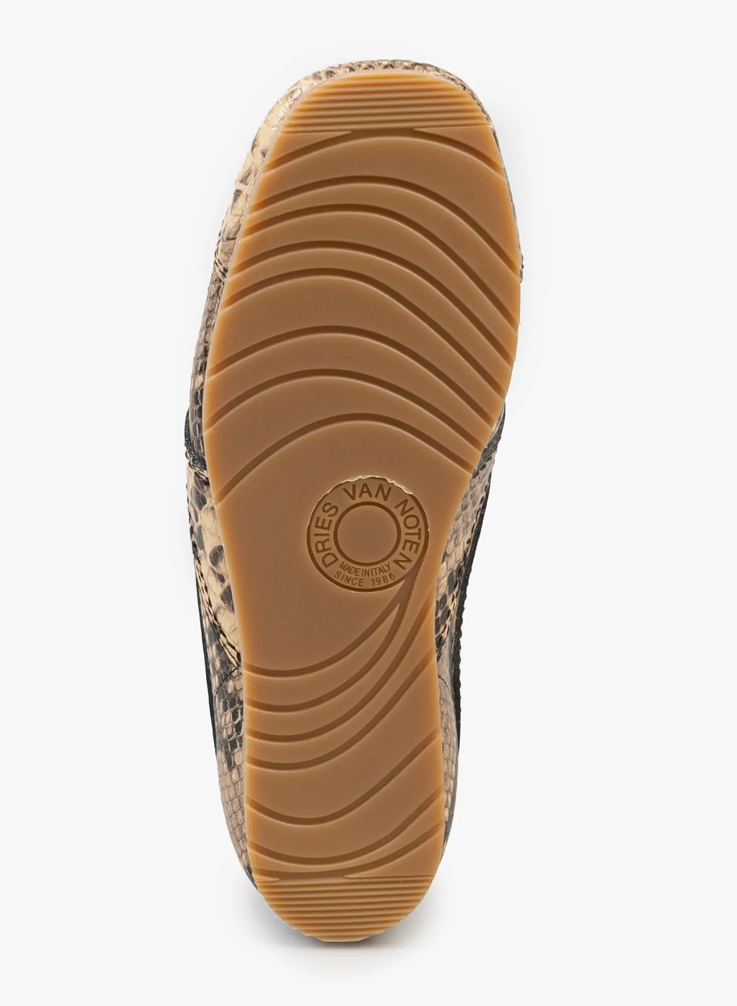 Snake print leather sneakers