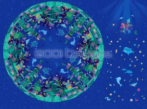 Spandex Circle Panel Mermaid Regular - Glitter Stardust