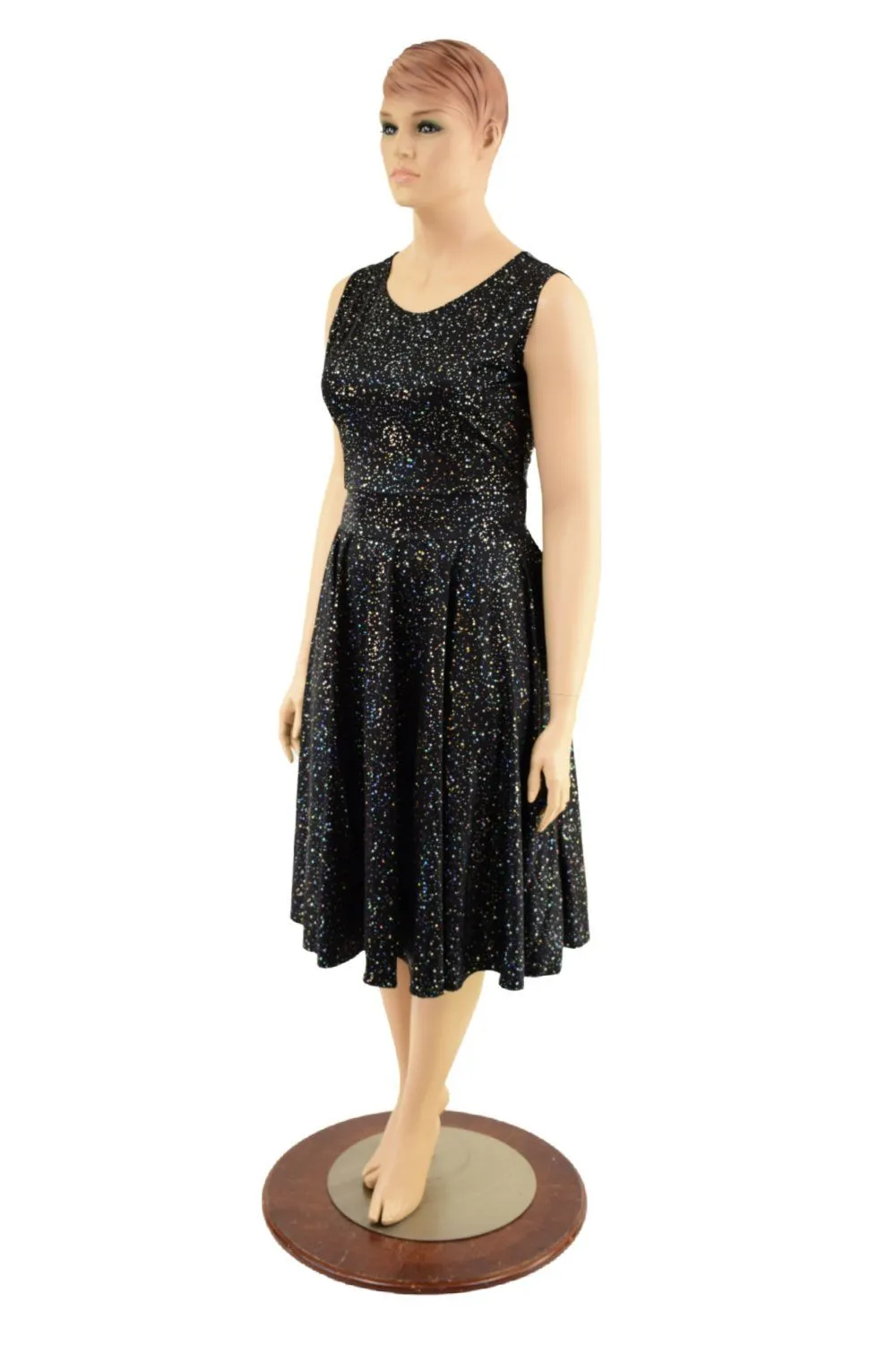 Tea Length Tank Dress in Star Noir