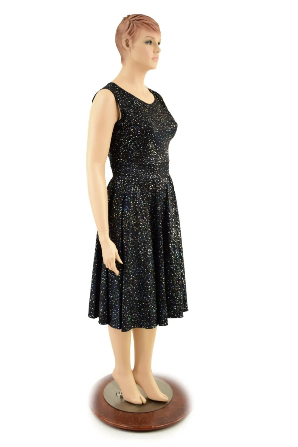 Tea Length Tank Dress in Star Noir