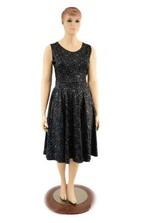 Tea Length Tank Dress in Star Noir