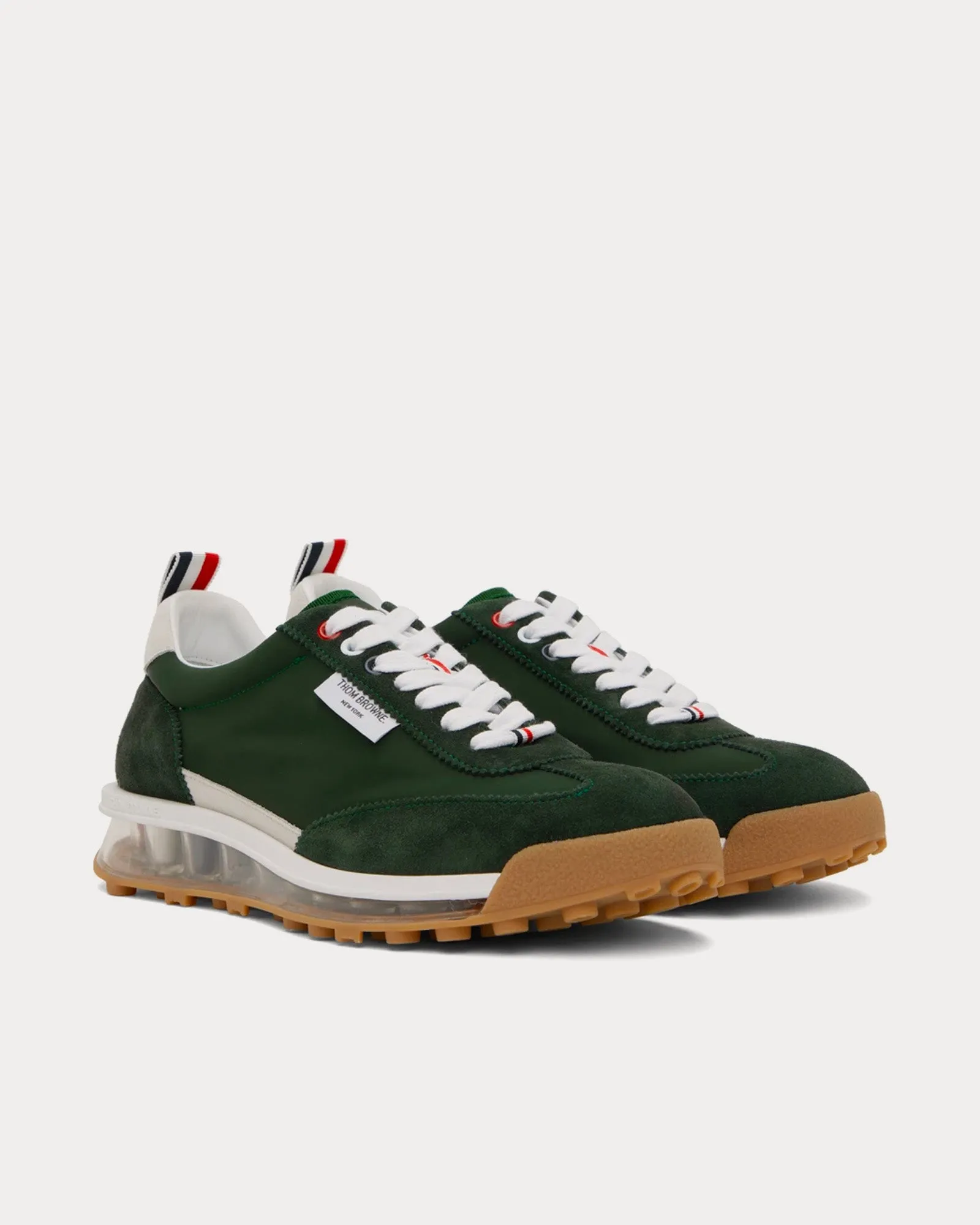 Tech Runner Clear Sole Suede Dark Green Low Top Sneakers