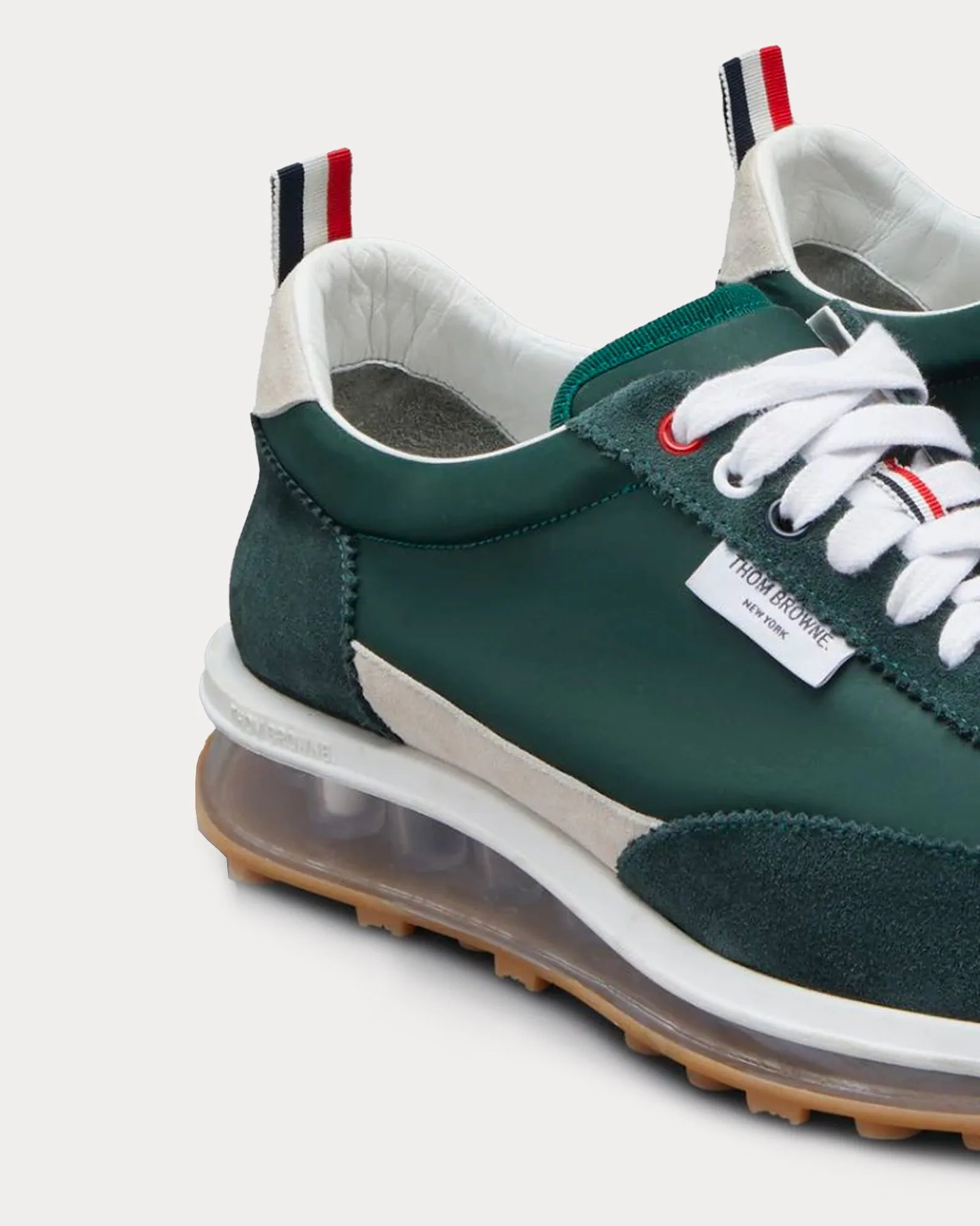 Tech Runner Clear Sole Suede Dark Green Low Top Sneakers