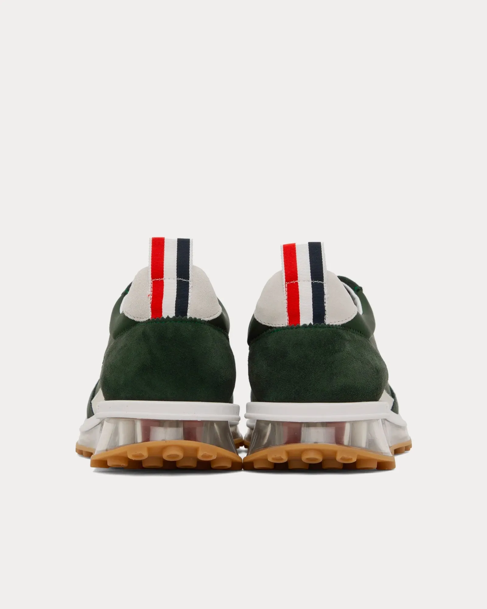 Tech Runner Clear Sole Suede Dark Green Low Top Sneakers