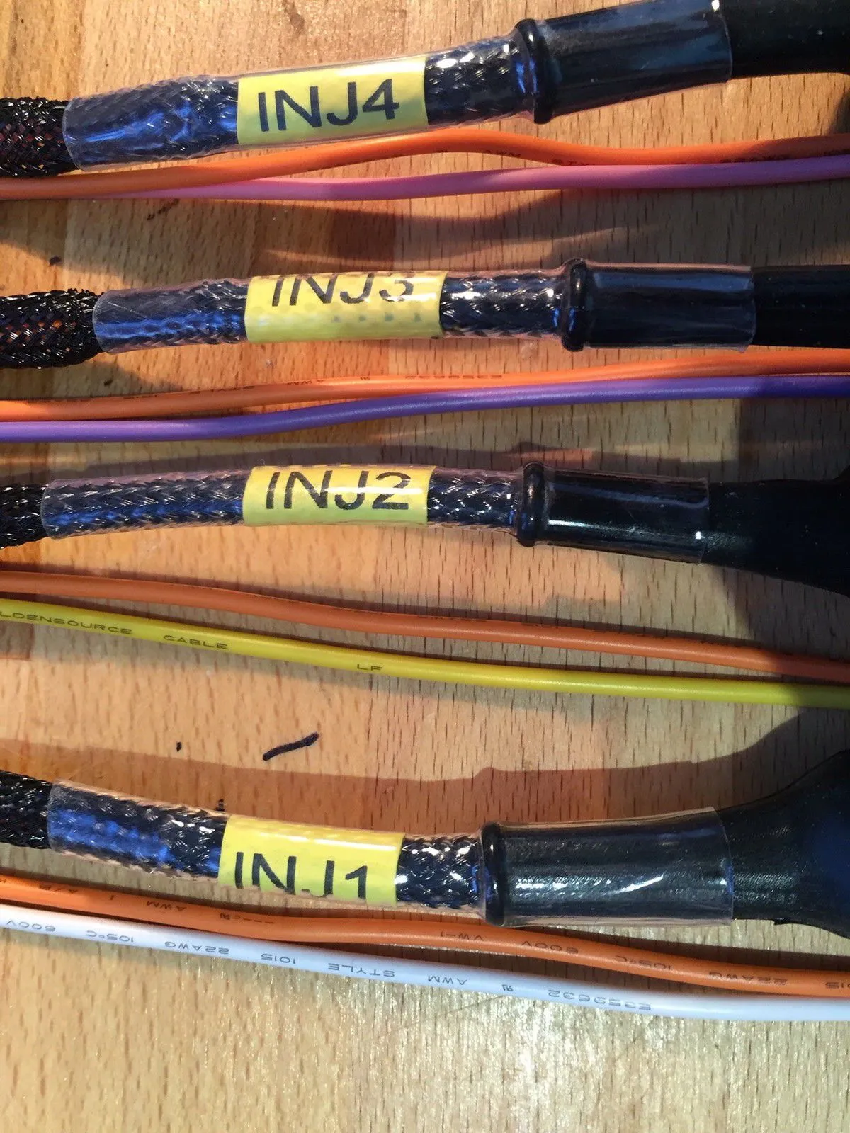 Terminated and Labeled Kit Car Loom Cable - BOSCH 1000cc Injector 1, 2, 3 and 4 EV1  2M Length