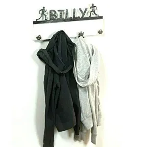 Track Field Runner Personalized Sports Coat Hook Hanger, Handmade Wall Organizer, Storage Space for Your Living Space