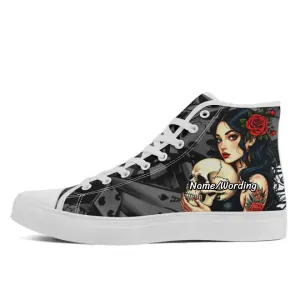 Unique Gift,Personalized Gothic Sneakers, Custom Punk Shoes, Canvas High Top Shoes for Men and Women