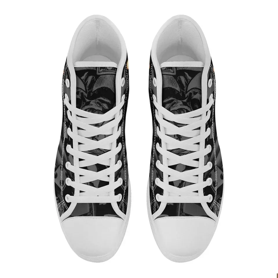 Unique Gift,Personalized Gothic Sneakers, Custom Punk Shoes, Canvas High Top Shoes for Men and Women